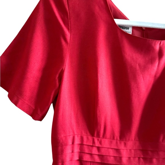 Steilmann Red Wool-Blend Midi Sheath Dress (US 6) - Picture 4 of 15